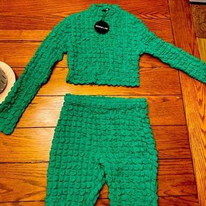 Large Kelly Green Bubble Puff Pant Set by MurrSwagg (NWT)